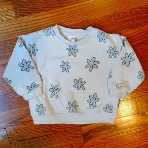 Zara baby girl flower sweatshirt 12-18mo